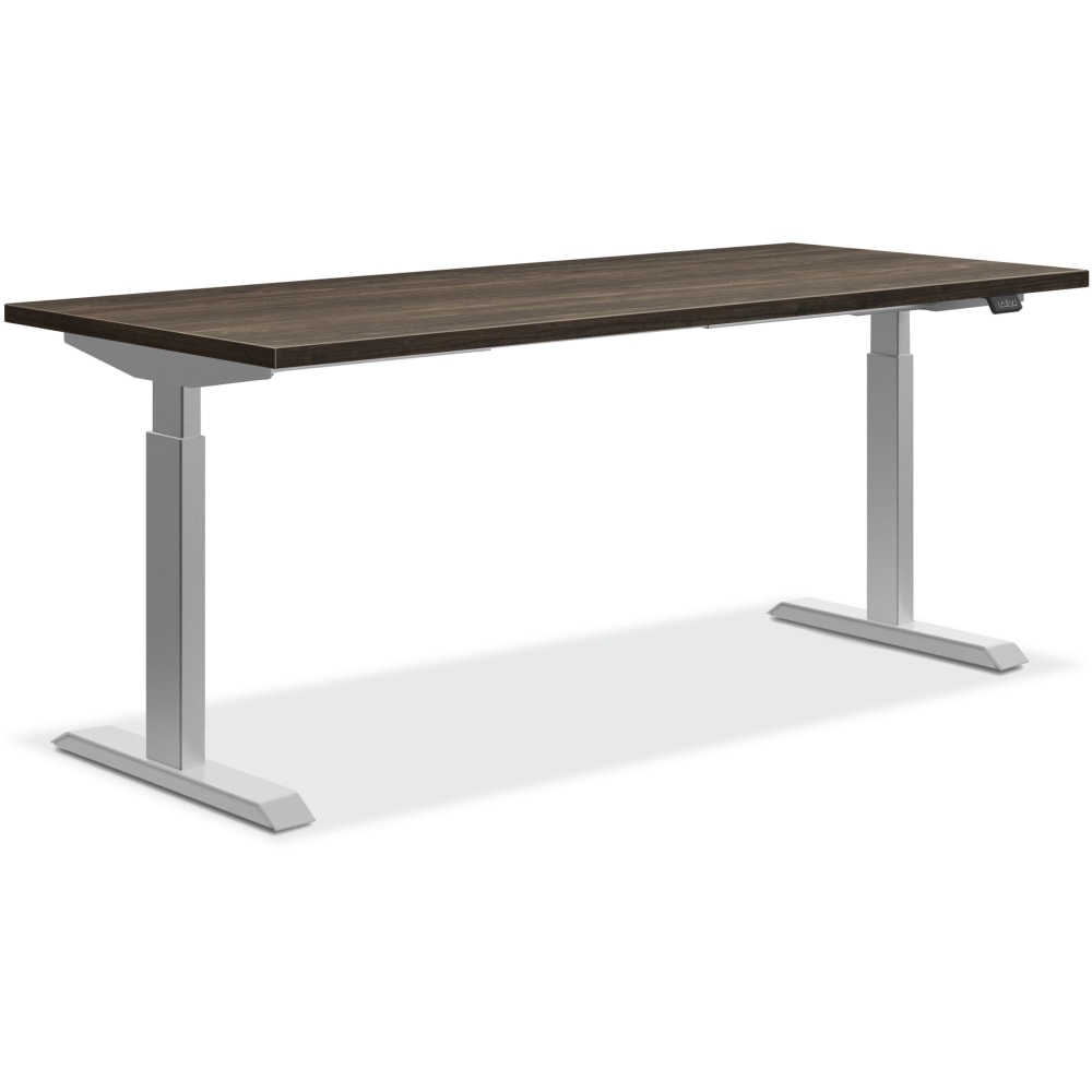 HON Coze Worksurface With Coordinate Height-Adjustable Base, 54inW, Florence Walnut/Nickel MPN:HONHAB2S2FW2454