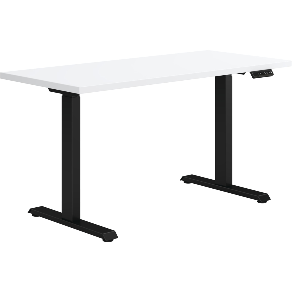 HON Coze Worksurface With Coordinate Height-Adjustable Base, 54inW, Designer White/Black MPN:HONHABBLKDW2454