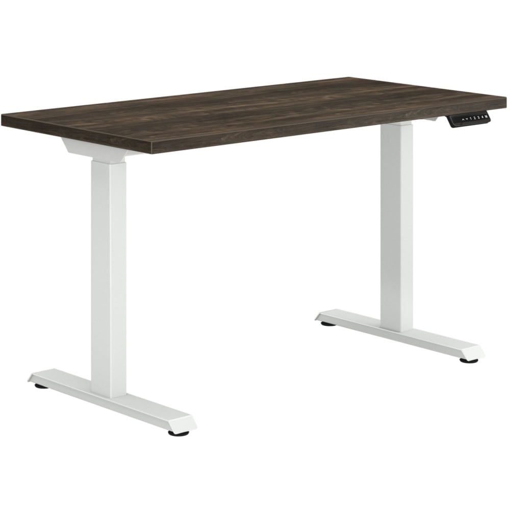 HON Coze Worksurface With Coordinate Height-Adjustable Base, 48inW, Florence Walnut/White MPN:HONHABWHTFW2448