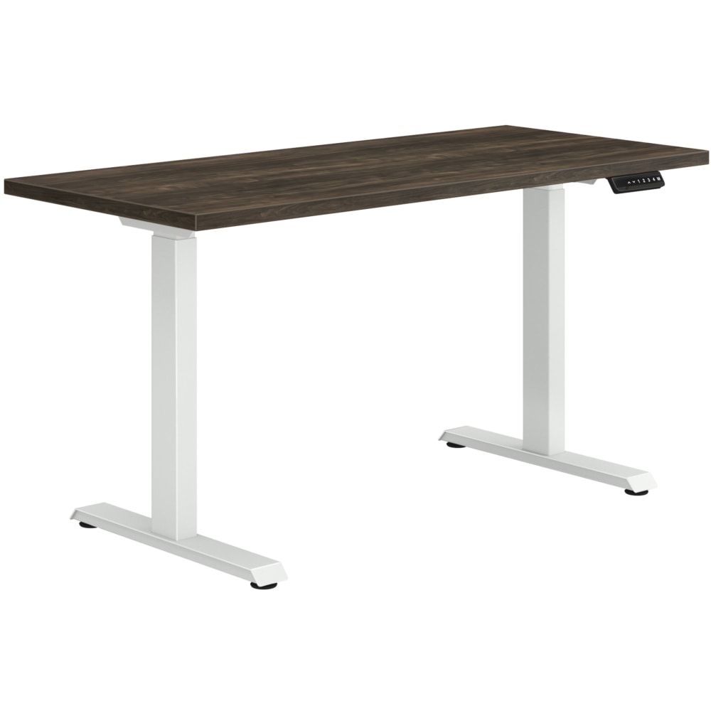 HON Coze Worksurface With Coordinate Height-Adjustable Base, 54inW, Florence Walnut/White MPN:HONHABWHTFW2454