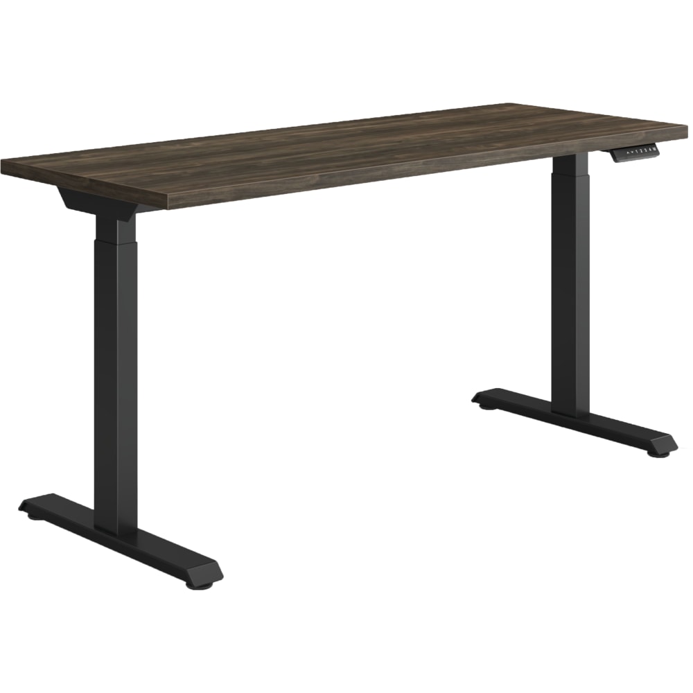 HON Coordinate 2-Stage Height-Adjustable Writing Desk, 58inW, Florence Walnut/Black MPN:HONHAT2SFLB2258