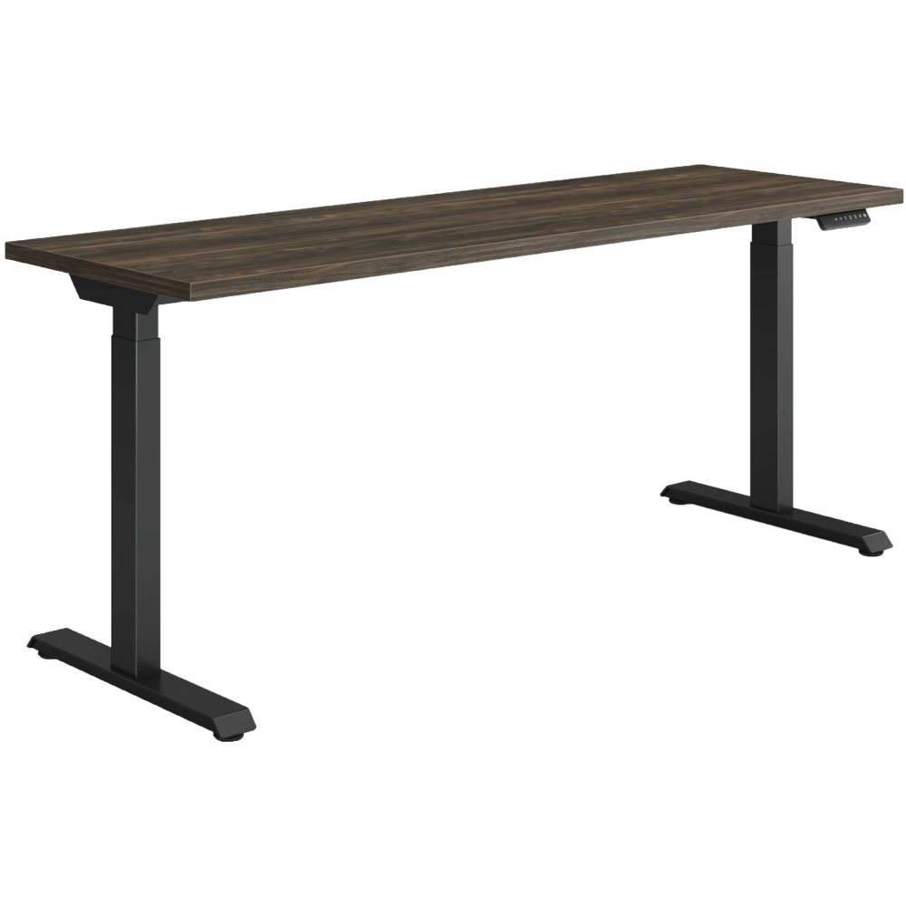 HON Coordinate 2-Stage Height-Adjustable Writing Desk, 70inW, Florence Walnut/Black MPN:HONHAT2SFLB2270
