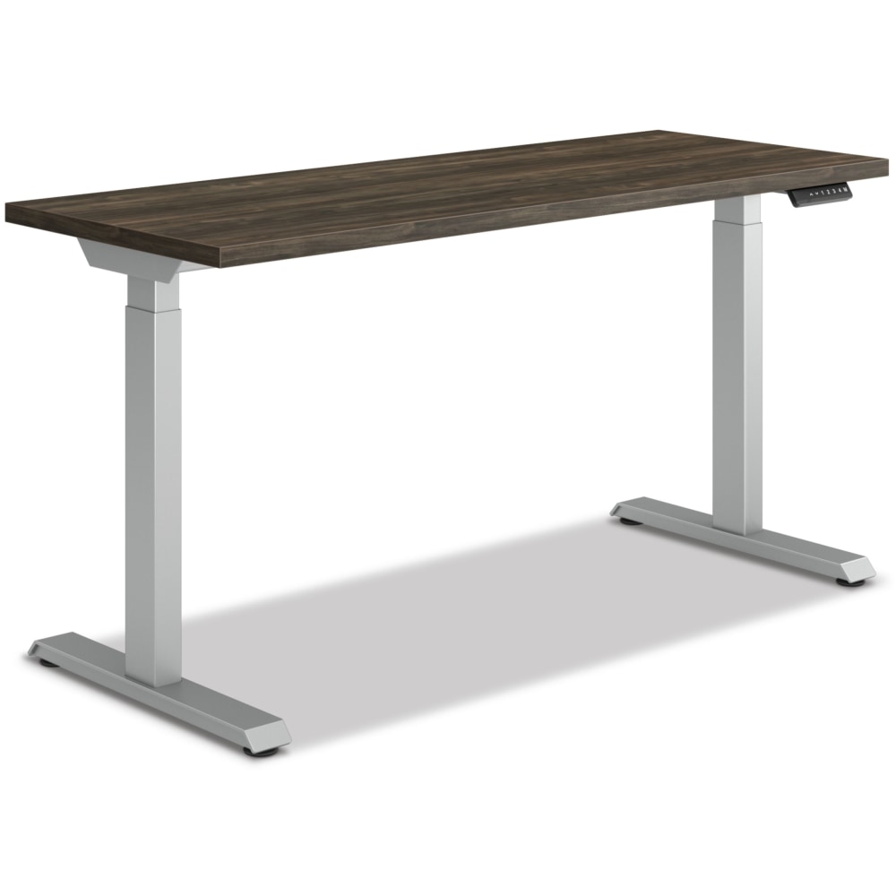 HON Coordinate Height-Adjustable Writing Desk, 46inW, Florence Walnut/Silver MPN:HONHAT2SFLS2246