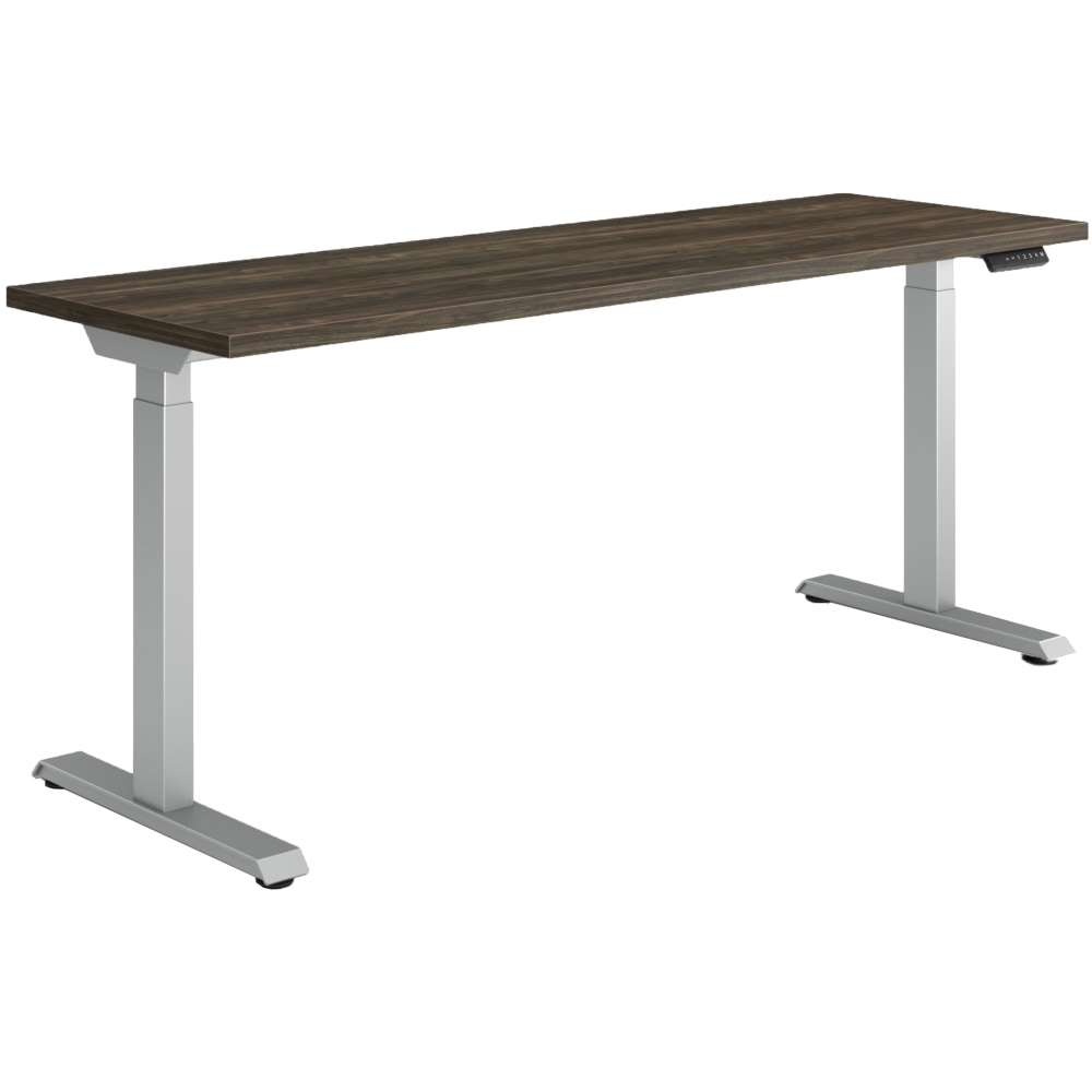 HON Coordinate 2-Stage Height-Adjustable Writing Desk, 70inW, Florence Walnut/Silver MPN:HONHAT2SFLS2270