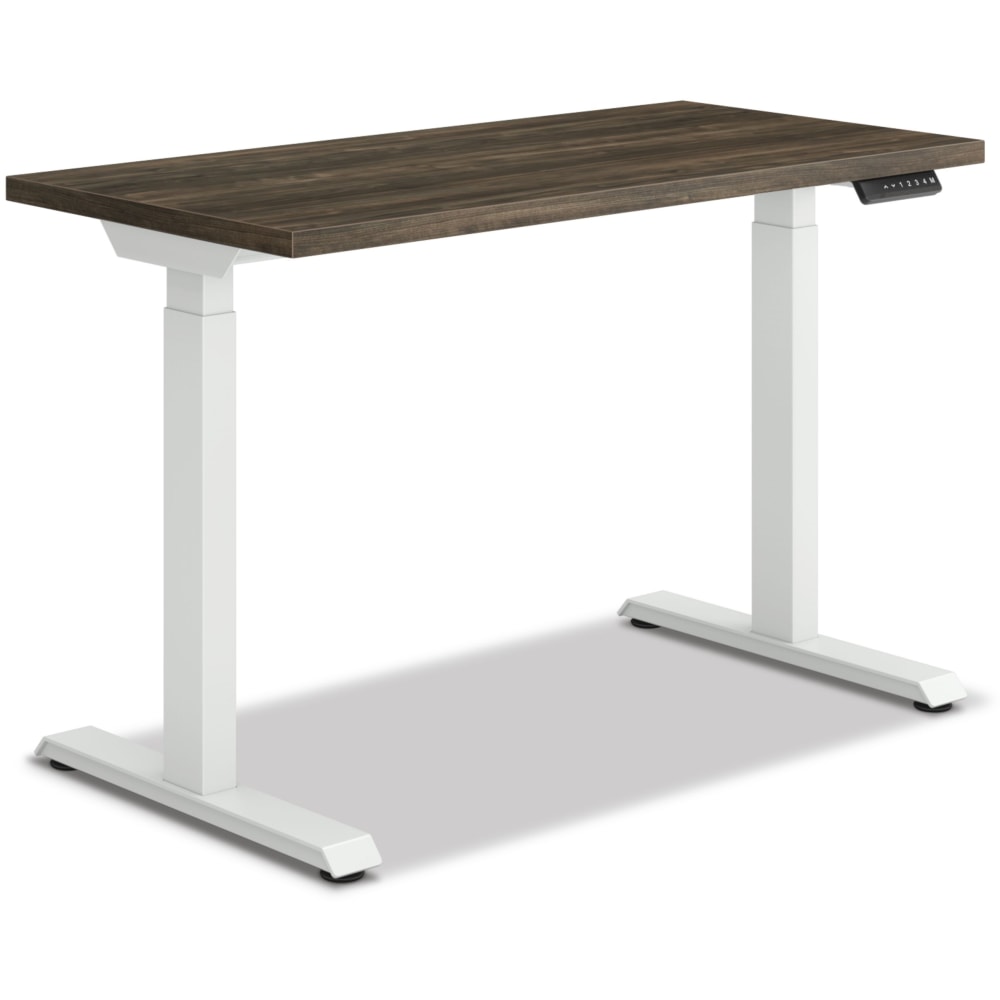 HON Coordinate Height-Adjustable Writing Desk, 46inW, Florence Walnut/Designer White MPN:HONHAT2SFLW2246
