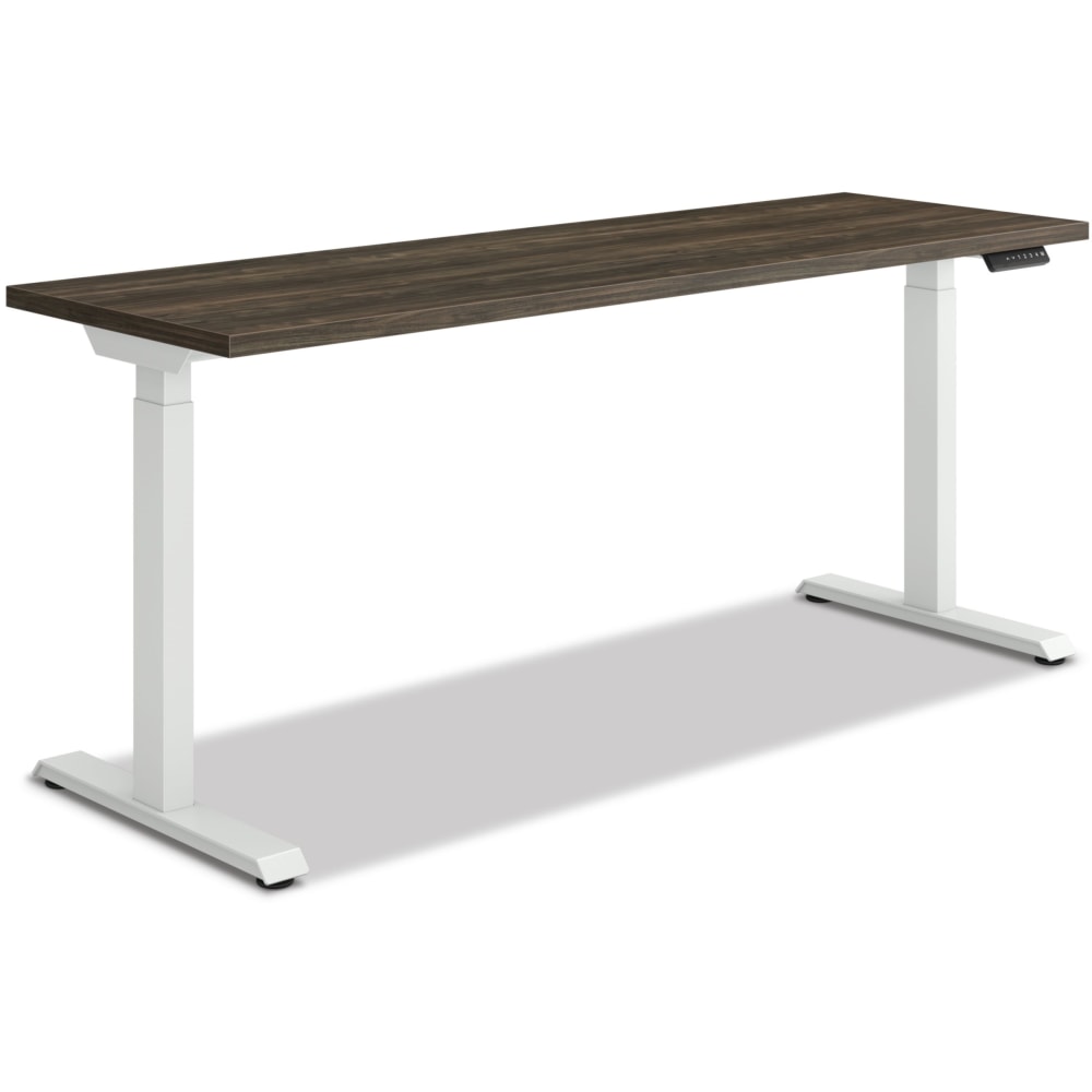 HON Coordinate Height-Adjustable Writing Desk, 70inW, Florence Walnut/Designer White MPN:HONHAT2SFLW2270