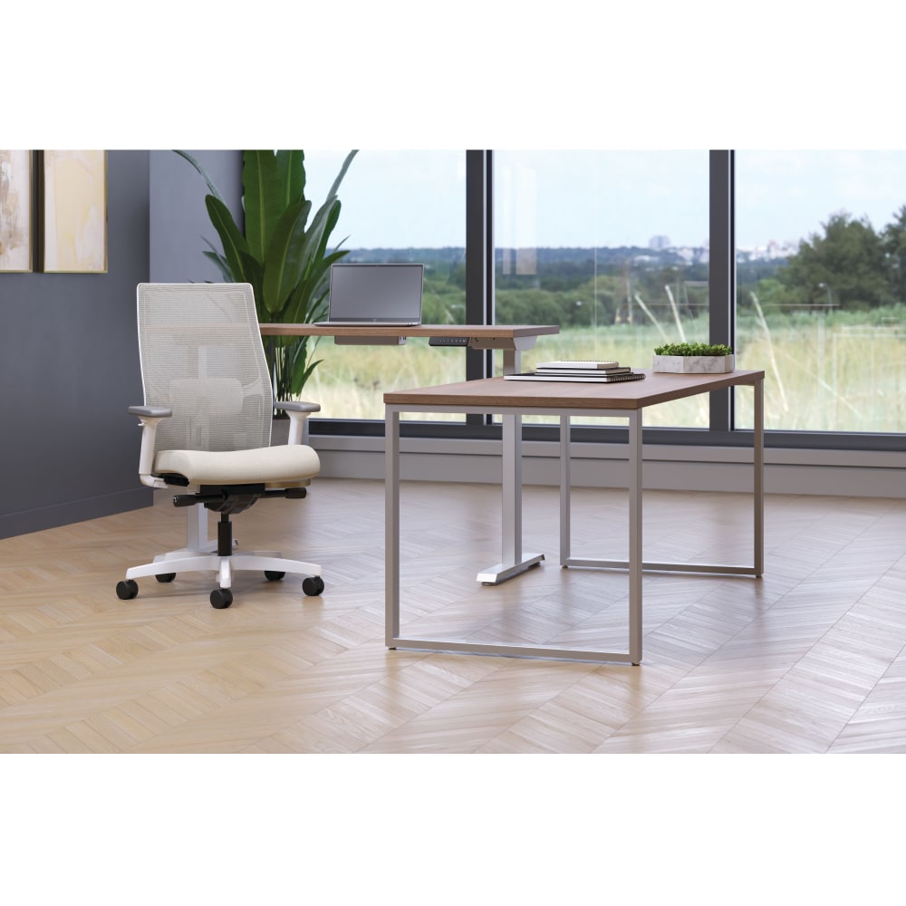 HON Coordinate 2-Stage Height-Adjustable Writing Desk, 58inW, Pinnacle/Silver MPN:HONHAT2SPNS2258