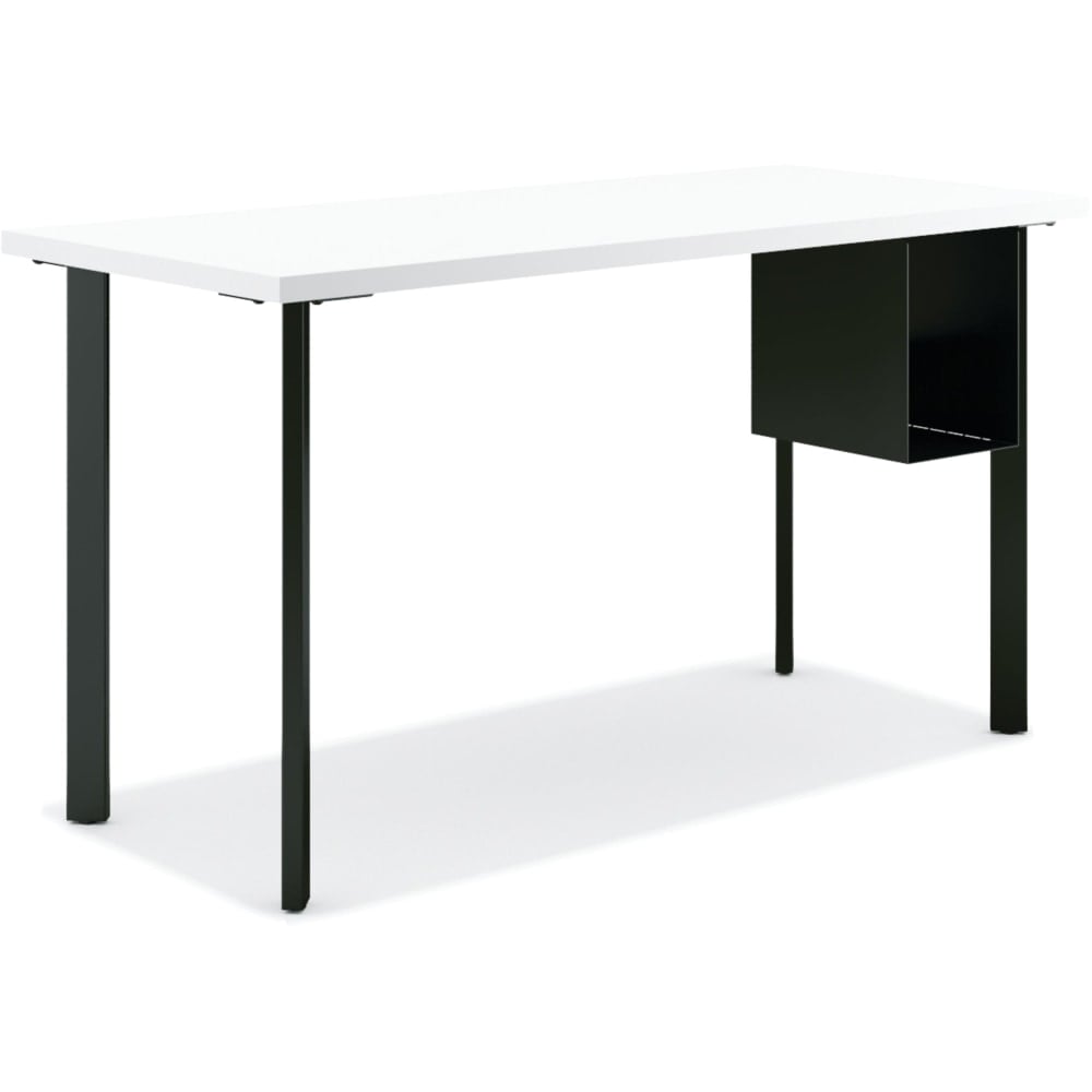 HON Coze 54inW Table Writing Desk With U-Storage, Designer White/Black MPN:HONL5424LDW1P7S