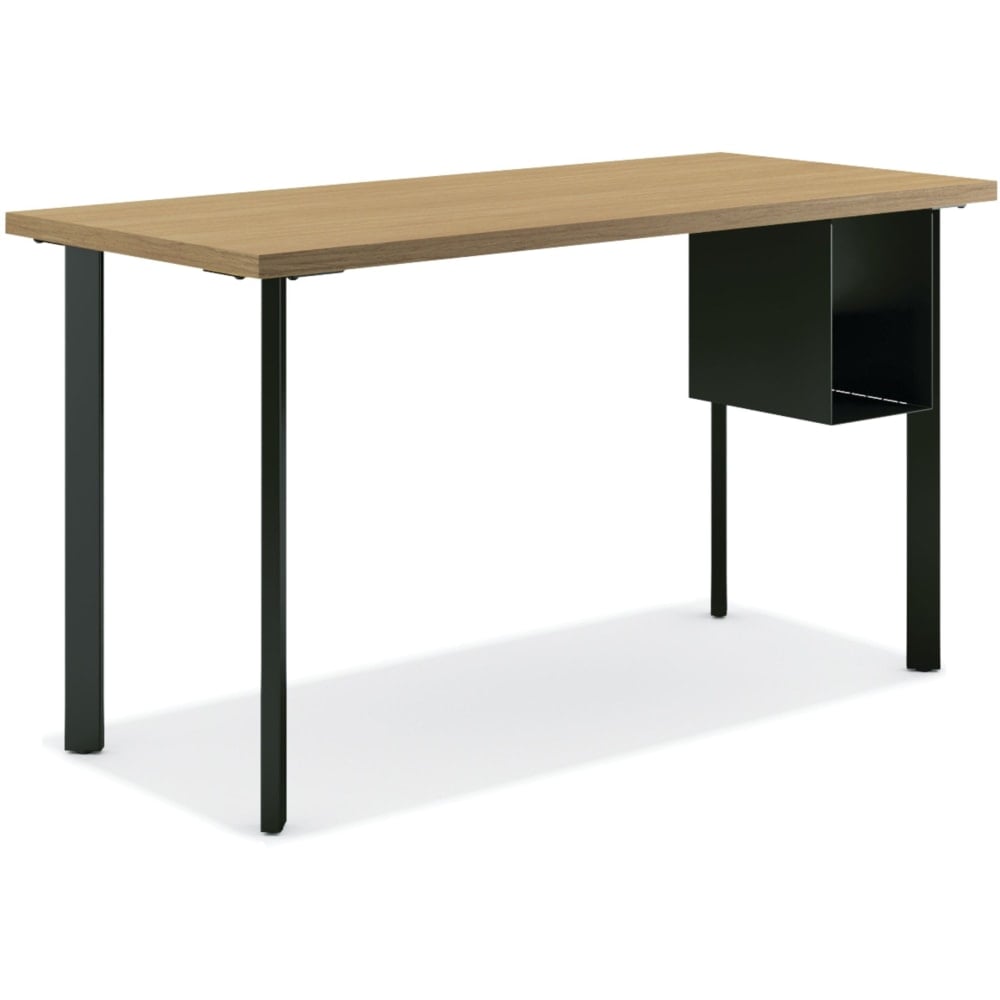 HON Coze 54inW Table Writing Desk With U-Storage, Natural Recon/Black MPN:HONL5424LNR1P7S