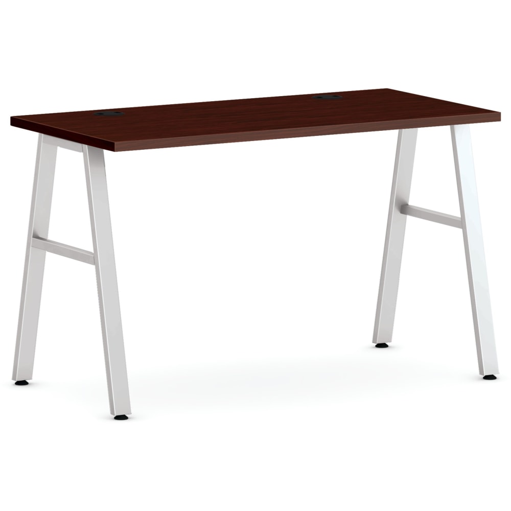 HON Mod Table Writing Desk, 48inW, Traditional Mahogany/Silver MPN:HONMOD202