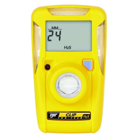 Single-Gas Detector, Detects Hydrogen Sulfide, High 15 ppm/Low 10 ppm Alarm Setting, Lithium Battery MPN:BWC2-H