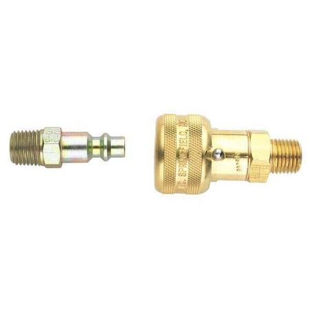 Quick Coupler Plug, 3/8 in Barb x 3/8 in Body, Steel, 1000 psi MPN:930429