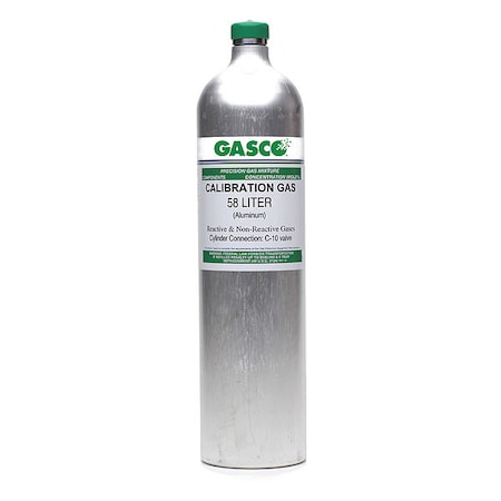Calibration Gas, Hydrogen Cyanide, Nitrogen, 58 L, C-10 Connection, +/-10% Accuracy MPN:600-0057-000