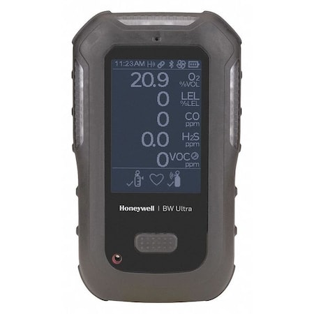 BW Ultra Multi-Gas Detector, IP66/IP68, Audible, Vibrating, Visual, LCD, 18 hr Battery Life MPN:HU-X1W1H1M1S1-B-N