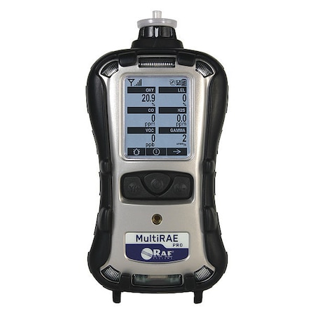 MultiRAE Pro Multi-Gas Detector, Audible, Vibrating, Visual, LCD, 12 hr Battery Life MPN:MCB3-A3C1REZ-02N