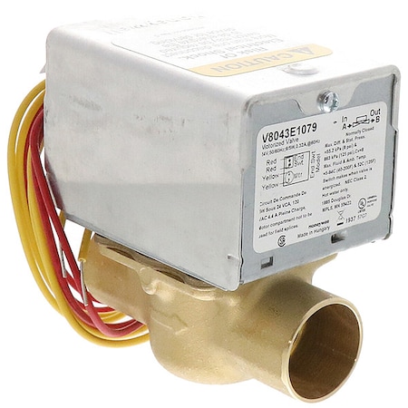 Motorized Zone Valve, NC, Brass, 1 in Sweat MPN:V8043E1079