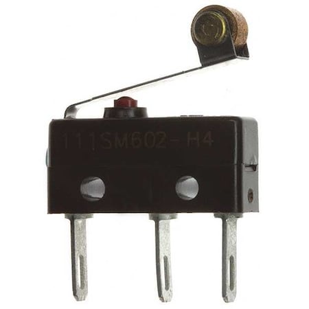 Miniature Snap Action Switch, Lever, Roller Actuator, SPDT, 5 A at 240 V AC Contact Rating MPN:111SM602-H4