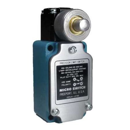 Limit Switch, Plunger, 1NC/1NO, 10A at 480V AC, Actuator Location: Side MPN:4LS1