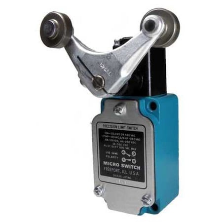 Limit Switch, Roller Lever, Rotary, 1NC/1NO, 10A at 480V AC, Actuator Location: Side MPN:6LS1