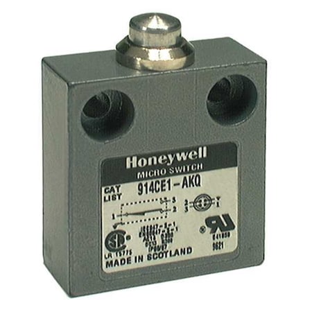 Limit Switch, Plunger, 1NC/1NO, 5A at 240V AC, Actuator Location: Top MPN:914CE1-6