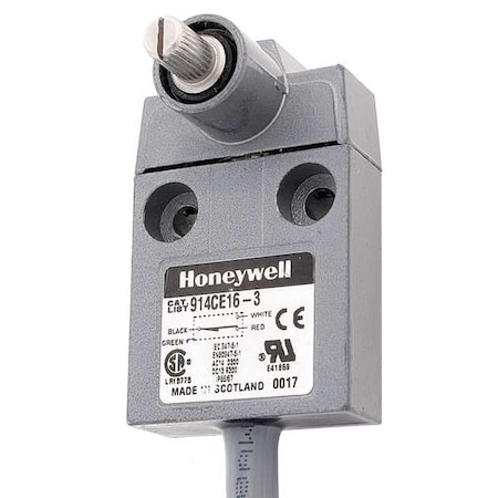 Limit Switch, No Lever, Rotary, 1NC/1NO, 5A at 240V AC, Actuator Location: Side MPN:914CE16-9