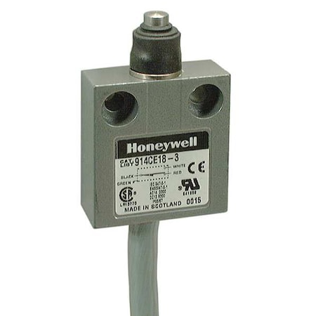 Miniature Limit Switch - SPDT, Plunger, Boot Seal, 9 ft Cable, Zinc Body MPN:914CE18-9