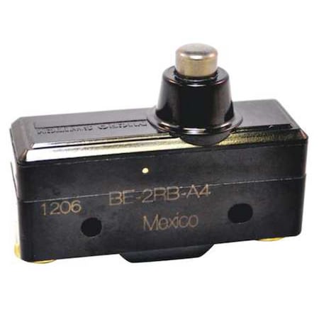 Snap Action Switch, Overtravel Roller, Plunger Actuator, SPDT, 25 A at 480 V AC Contact Rating MPN:BE-2RB-A4