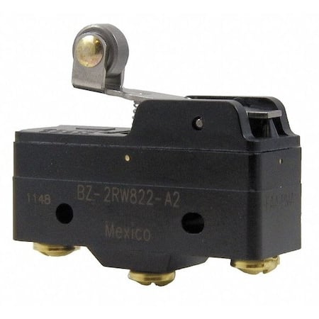 Snap Action Switch, Lever, Roller Actuator, SPDT, 15 A at 480 V AC Contact Rating MPN:BZ-2RW822-A2