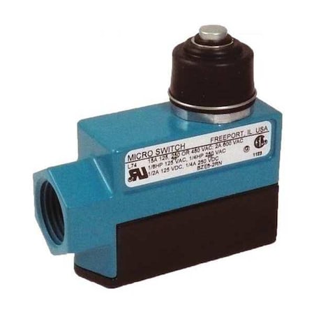 Limit Switch, Plunger, 1NC/1NO, 15A at 600V AC, Actuator Location: Top MPN:BZE6-2RN