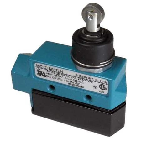 Limit Switch, Plunger, Roller, 1NC/1NO, 15A at 600V AC, Actuator Location: Top MPN:BZE6-2RN80