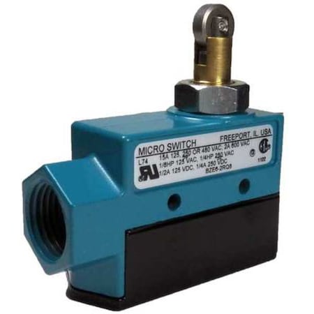 Limit Switch - BZE6, Roller Plunger, SPDT, 15A 600V, IP66, Surface Mount MPN:BZE6-2RQ8