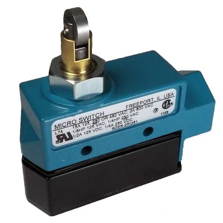 Limit Switch, Cross Roller, Plunger, 1NC/1NO, 15A at 600V AC, Actuator Location: Top MPN:BZE6-2RQ81
