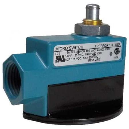 Limit Switch, Plunger, 1NC/1NO, 15A at 600V AC, Actuator Location: Top MPN:BZV6-2RQ