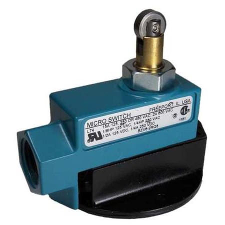 Limit Switch, Plunger, Roller, 1NC/1NO, 15A at 600V AC, Actuator Location: Top MPN:BZV6-2RQ8