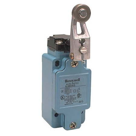 Limit Switch, Roller Lever, Rotary, 1NC/1NO, 10A at 600V AC, Actuator Location: Side MPN:GLAA01A1A
