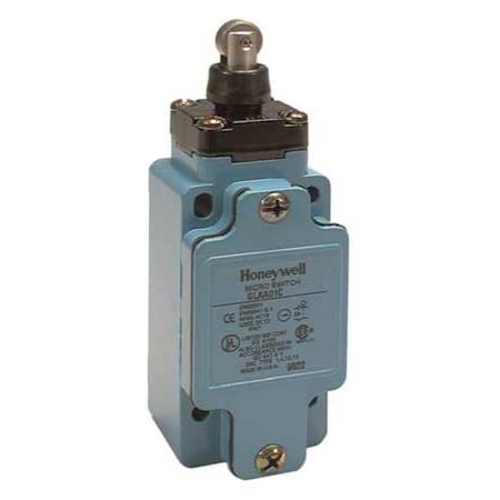 Limit Switch, Plunger, Roller, 2NC/2NO, 10A at 600V AC, Actuator Location: Top MPN:GLAA20C