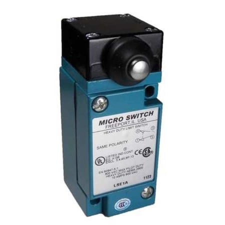 Heavy Duty Limit Switch, Plunger, 1NC/1NO, 10A at 600V AC, Actuator Location: Side MPN:LSE1A