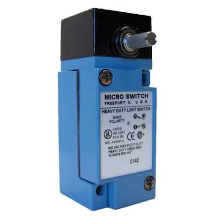 Heavy Duty Limit Switch, No Lever, Rotary, 1NC/1NO, 10A at 600V AC, Actuator Location: Side MPN:LSYUB1A