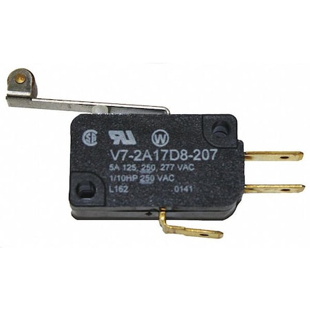 Miniature Snap Action Switch, Lever, Roller Actuator, SPDT MPN:V7-2A17D8-207