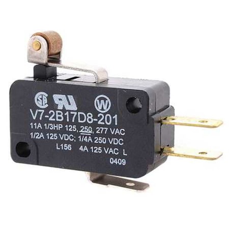 Miniature Snap Action Switch, Lever, Roller, Short Actuator, SPDT MPN:V7-2B17D8-201