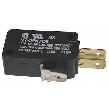 Miniature Snap Action Switch, Pin, Plunger Actuator, SPDT MPN:V7-2B17D8
