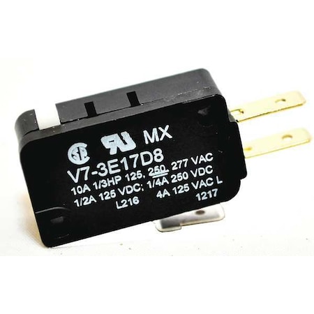 Miniature Snap Action Switch, Pin, Plunger Actuator, SPDT MPN:V7-3E17D8