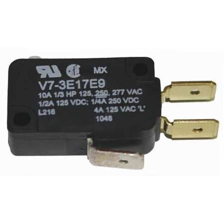 Miniature Snap Action Switch, Pin, Plunger Actuator, SPDT MPN:V7-3E17E9