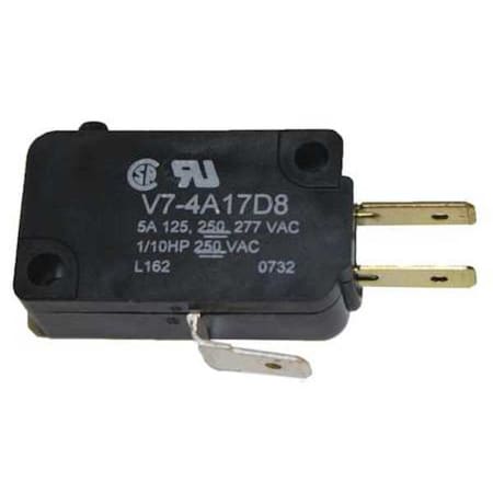 Snap Action Switch - V7 Series, SPDT, Pin Plunger, 5A, Miniature MPN:V7-4A17D8