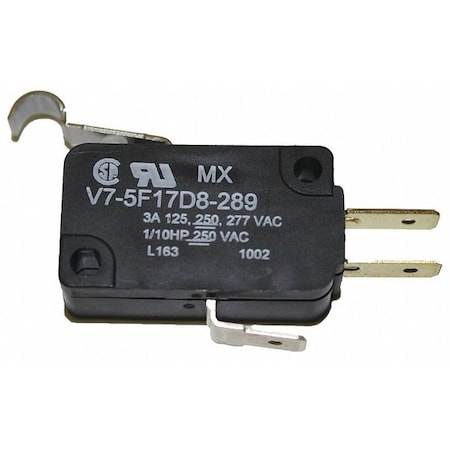 Miniature Snap Action Switch, Lever, Simulated Roller Actuator, SPDT MPN:V7-5F17D8-289