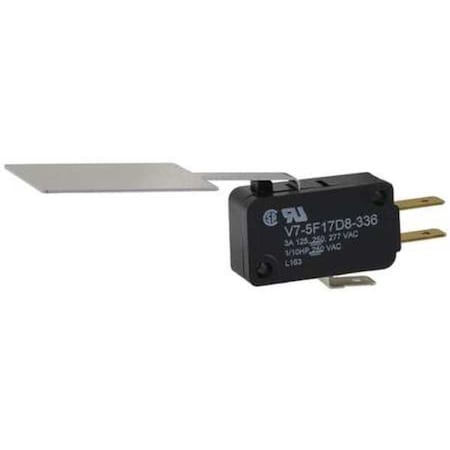 Miniature Snap Action Switch, Lever, Long, Paddle Actuator, SPDT MPN:V7-5F17D8-336