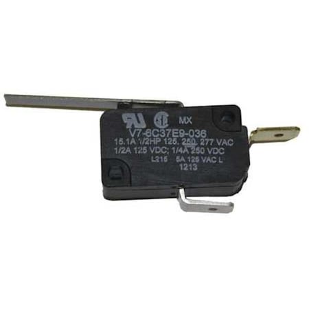 Miniature Snap Action Switch, Lever, Long Actuator, 1NC MPN:V7-6C37E9-036