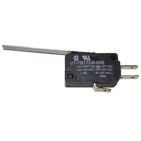 Miniature Snap Action Switch, Lever, Long Actuator, SPDT MPN:V7-7B17D8-048