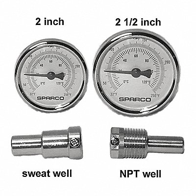 THERMOMETER WITH WELL 2 32-250F TEMP RA MPN:GT161