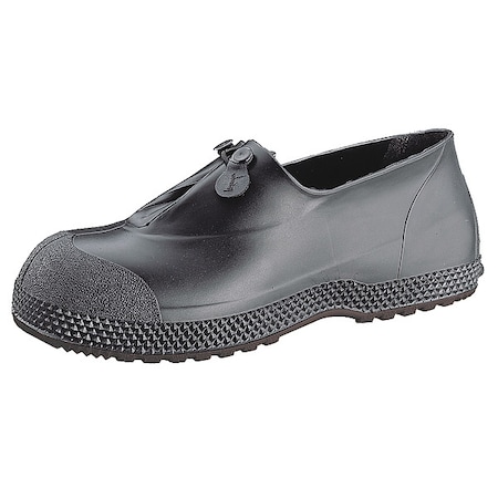 Overshoe, Ankle Style, PVC, Lug Sole, Elastic Loop Closure, Plain Toe, Black, Size 14-15, PR MPN:11003/XL